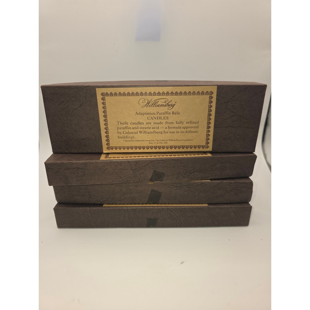Colonial Williamsburg Red Taper Candles Adaptation Paraffin‎ Base 4 Boxes NEW